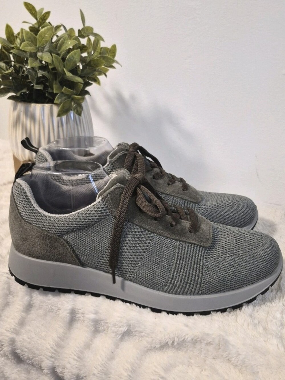 NEW Ara Fusion 4 Sneakers Olive/Brown Knit Lace Up Comfort Shoes Women's Sz 10.5